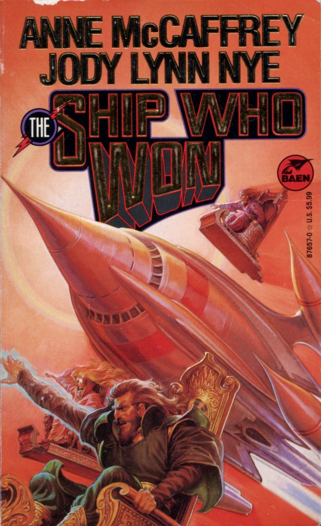 "The Ship Who Won" by Anne McCaffrey and Jody Lynn Nye.