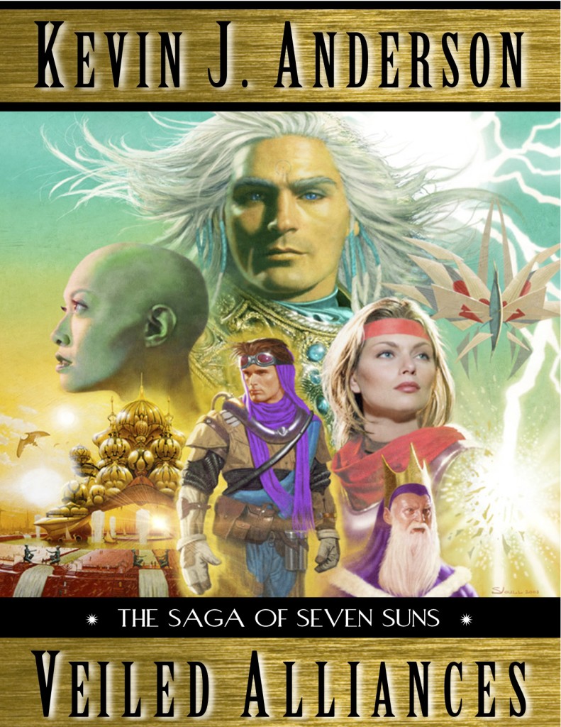 "The Saga of Seven Suns: Veiled Alliances" novella cover by Kevin J. Anderson.